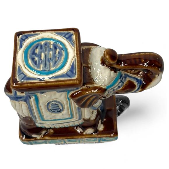 Vintage Indian Elephant Statue Decor Shelf Table Top Plant Stand Antique Ceramic - Picture 4 of 9